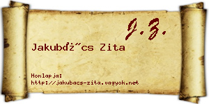 Jakubács Zita névjegykártya