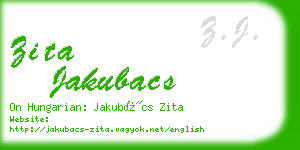 zita jakubacs business card